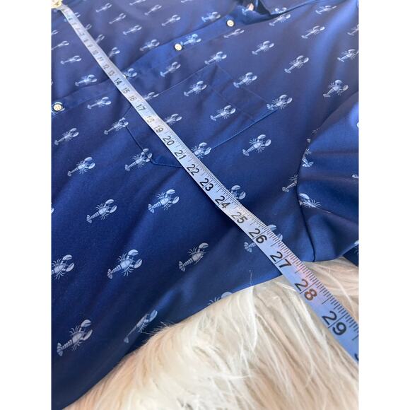 Mizzen + Main Men Classic Leeward Trim Fit Lobster Print Performance Shirt XXL - Picture 9 of 12